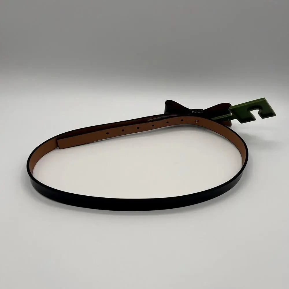 KATE SPADE NEW YORK Black Leather Bow Belt NWT Retail $58